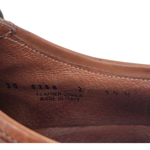 Johnston & Murphy Men’s Brown Leather Italian Oxford Dress Shoes 9.5 Square Toe - Picture 7 of 7